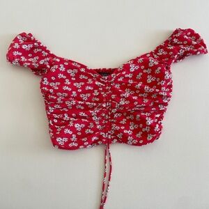 Red Floral Top